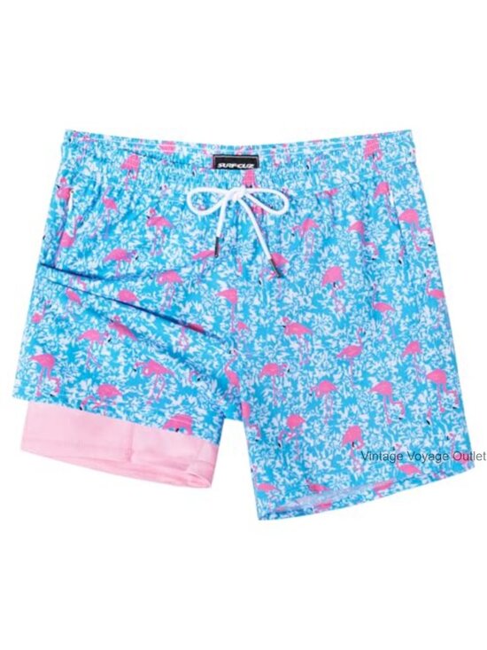 Other - Men's Swim Trunks 5 Inch with Compression Liner, Zipper Pockets, Quick Dry